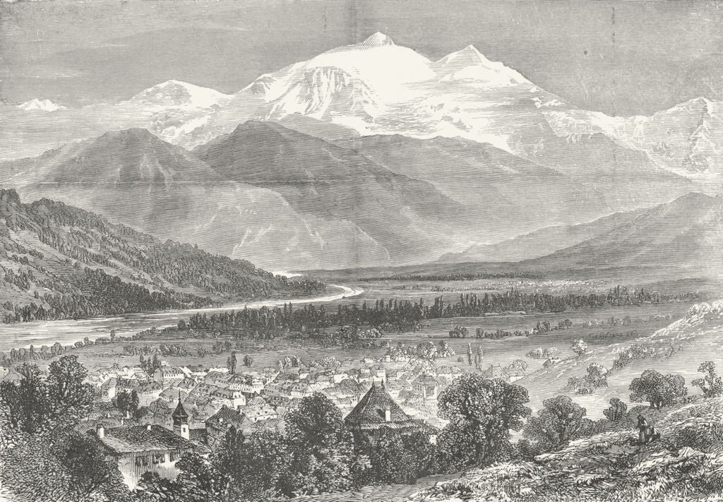 MONT BLANC. Valley Chamonix, Sallenches 1891 old antique vintage print picture